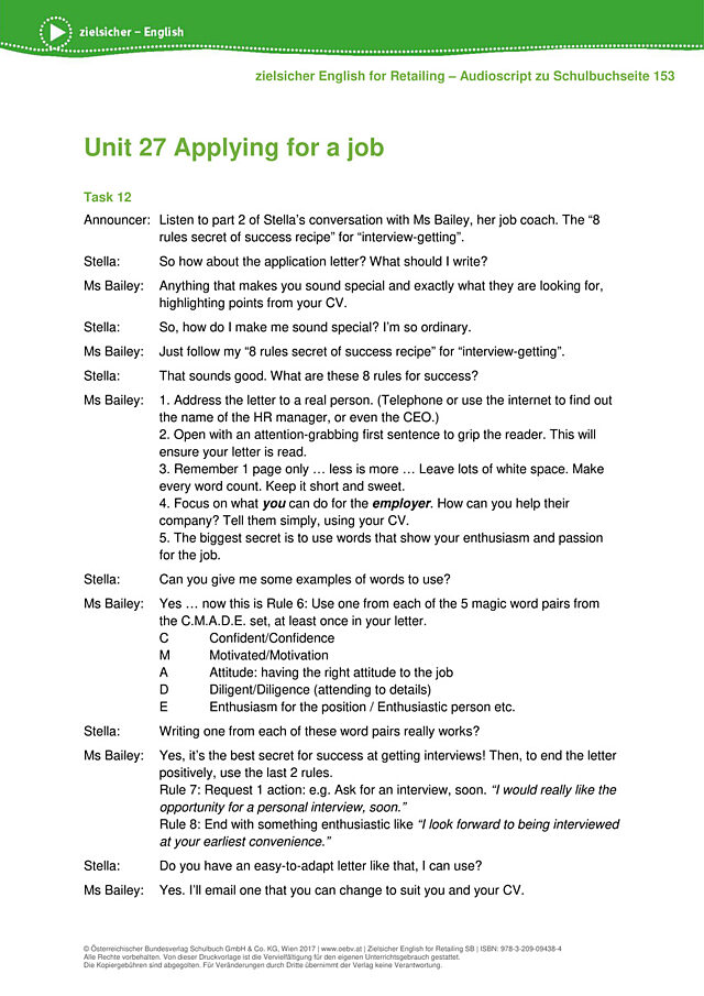 Applying for a job