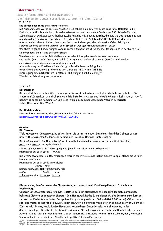 Die Anfänge der deutschsprachigen Literatur im Frühmittelalter