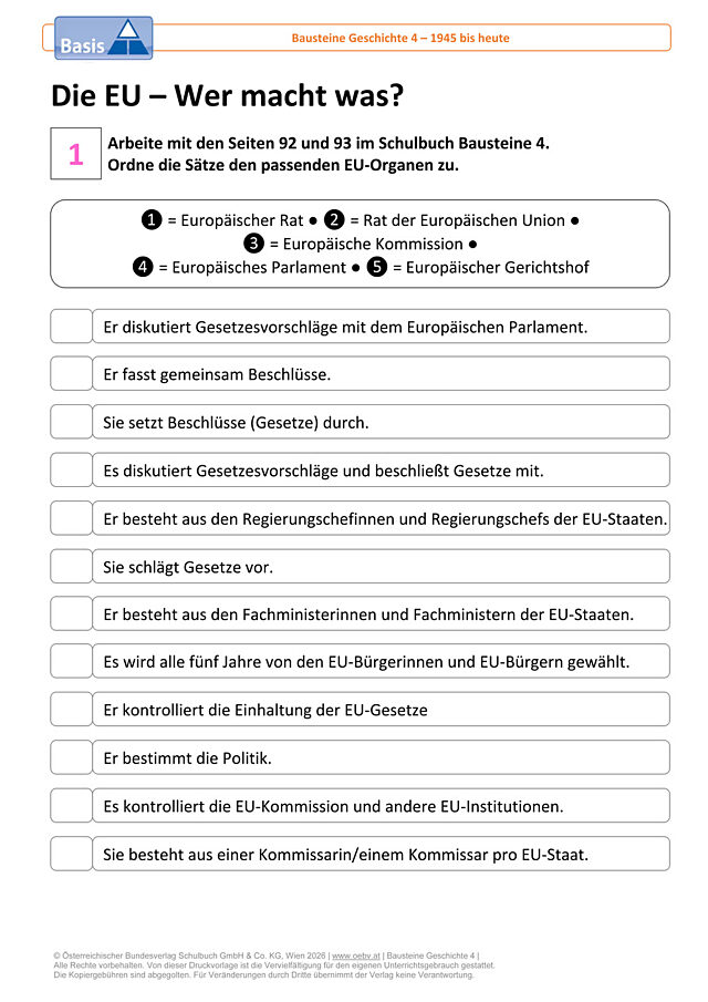 Die EU - Wer macht was?