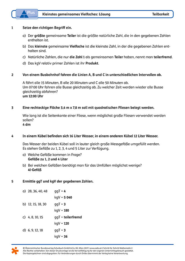 Kleinstes gemeinsames Vielfaches