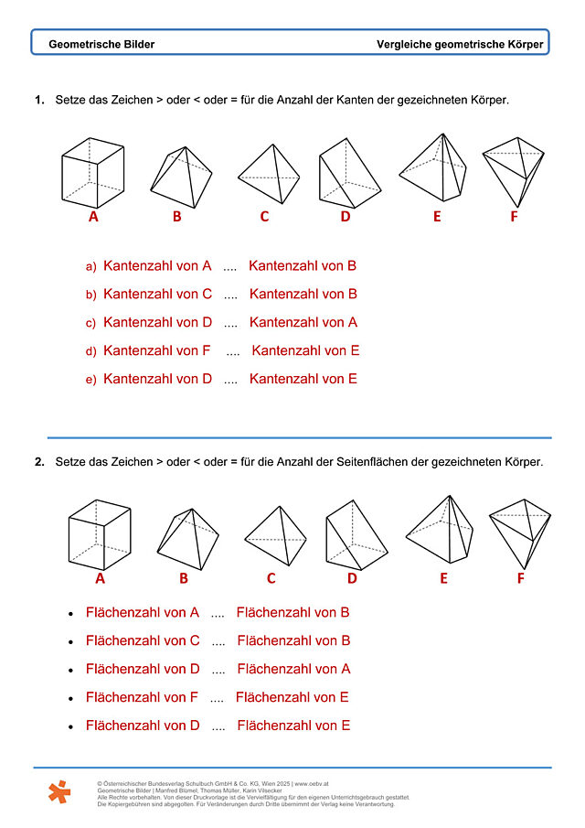 Vergleiche geometrische Körper