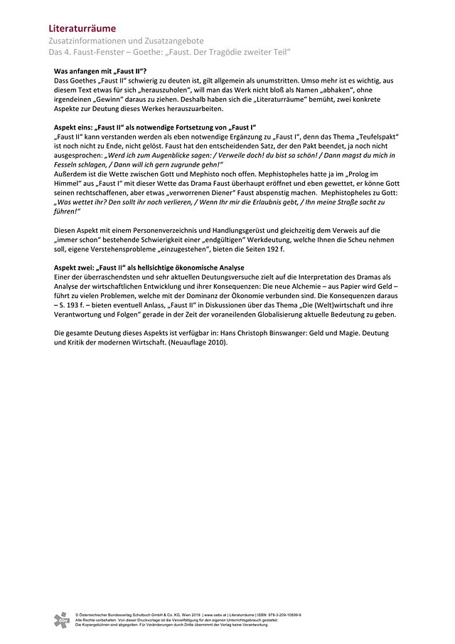 Das 4. Faust-Fenster: Goethe: „Faust. Der Tragödie zweiter Teil“