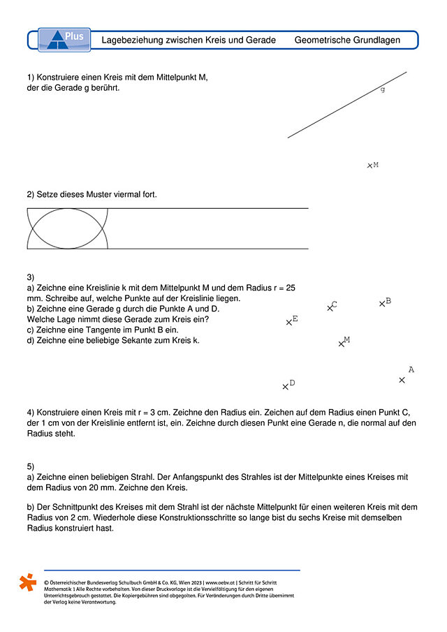 Lagebeziehung zwischen Kreis und Gerade