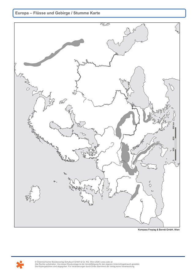 Europa - Flüsse, Gebirge
