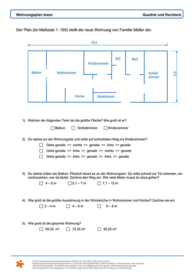 Wohnungsplan lesen