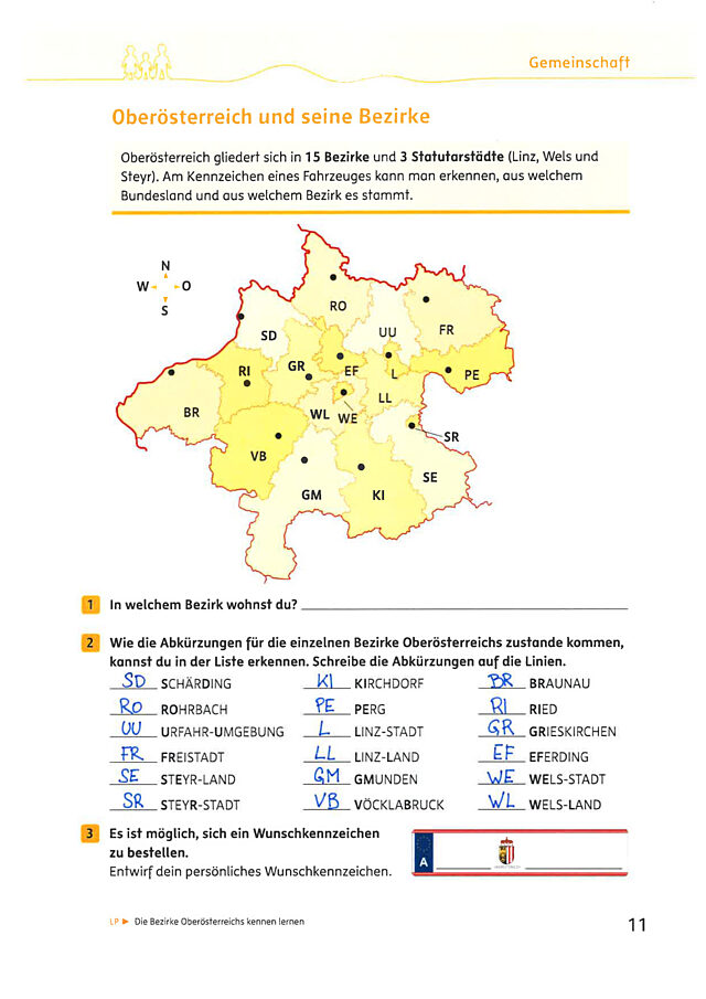 Oberösterreich und seine Bezirke