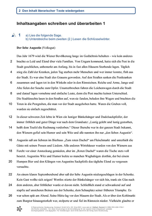 Inhaltsangaben schreiben 1