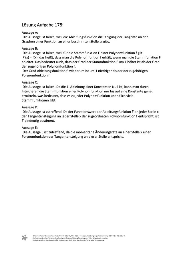 zu Aufgabe 178