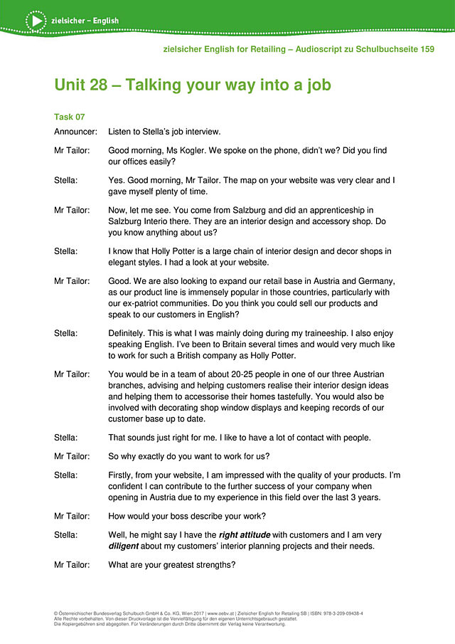 Talking your way into a job