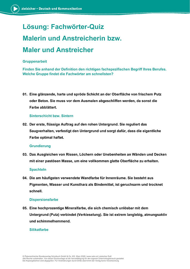 MalerIn und AnstreicherIn