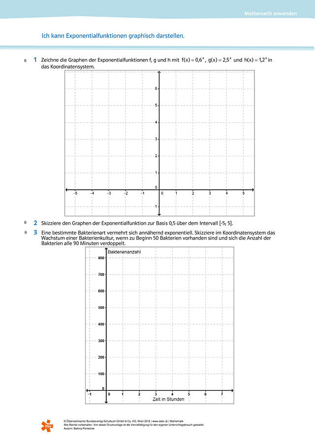 Ich kann Exponentialfunktionen graphisch darstellen.
