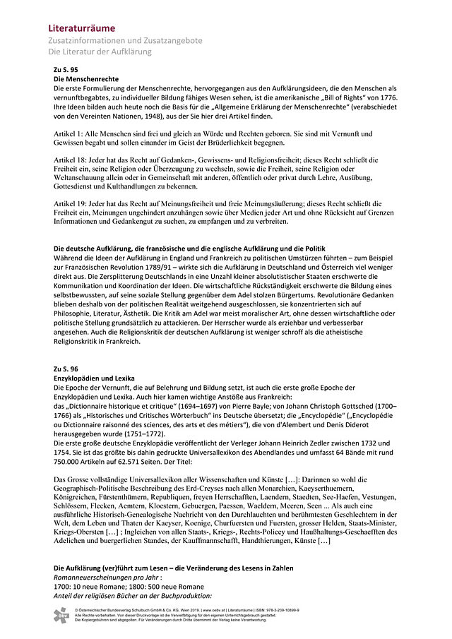 Die Literatur der Aufklärung