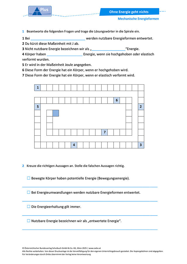 Mechanische Energieformen