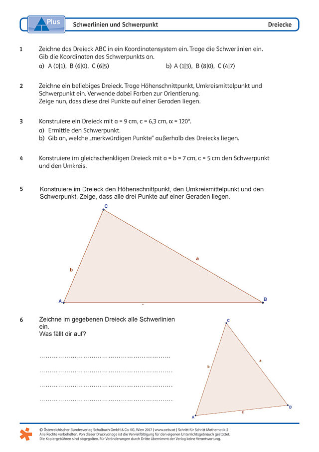 Schwerlinien und Schwerpunkt