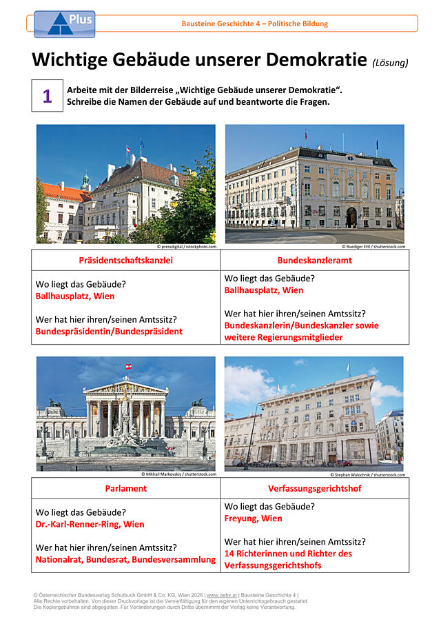 Wichtige Gebäude unserer Demokratie