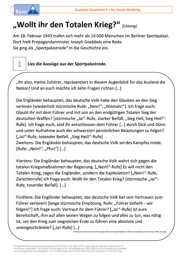 "Wollt ihr den Totalen Krieg"