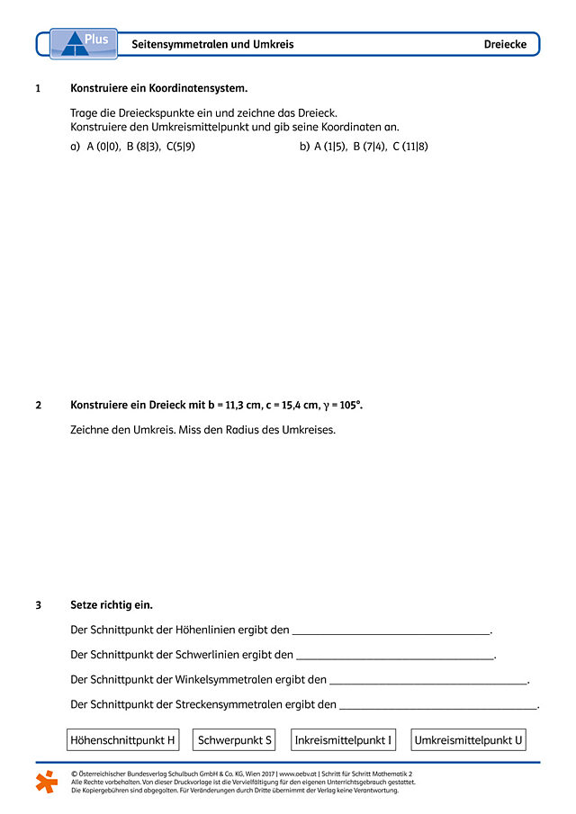 Seitensymmetrale und Umkreis
