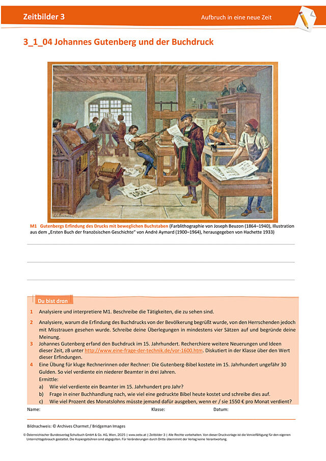 Johannes Gutenberg und der Buchdruck