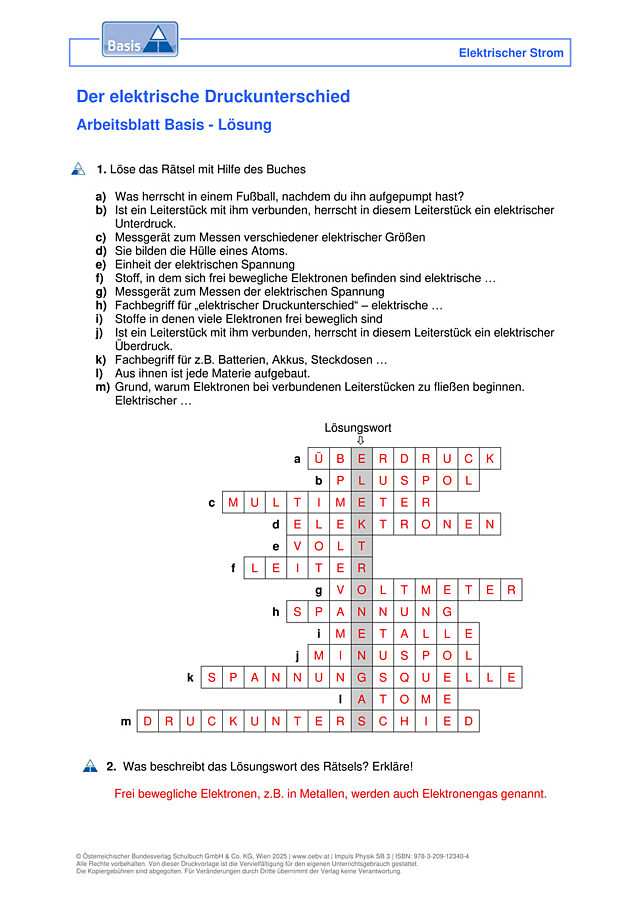 Der elektrische Druckunterschied