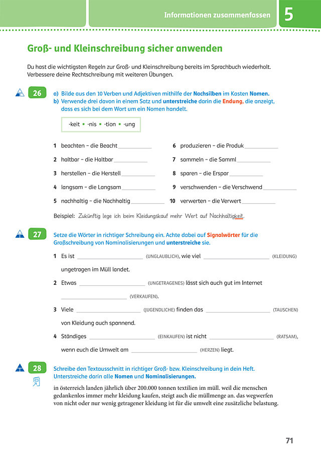 Groß- und Kleinschreibung sicher anwenden
