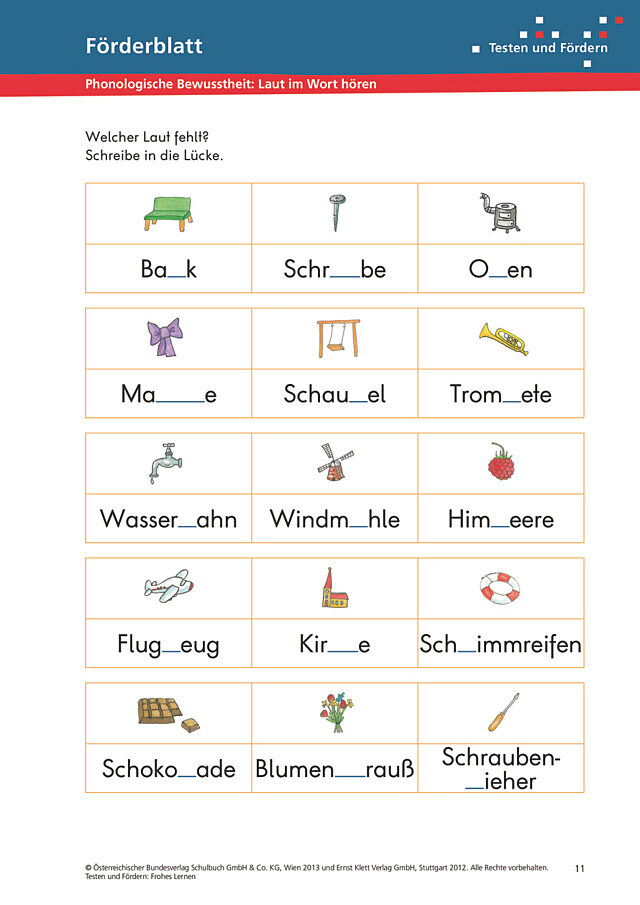Phonologische Bewusstheit: Laut im Wort hören