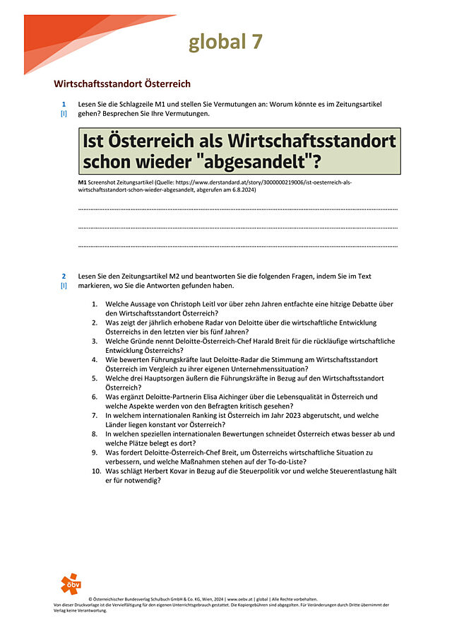 Wirtschaftsstandort Österreich