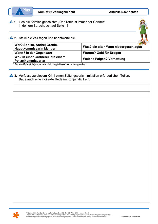 Krimi wird Zeitungsbericht
