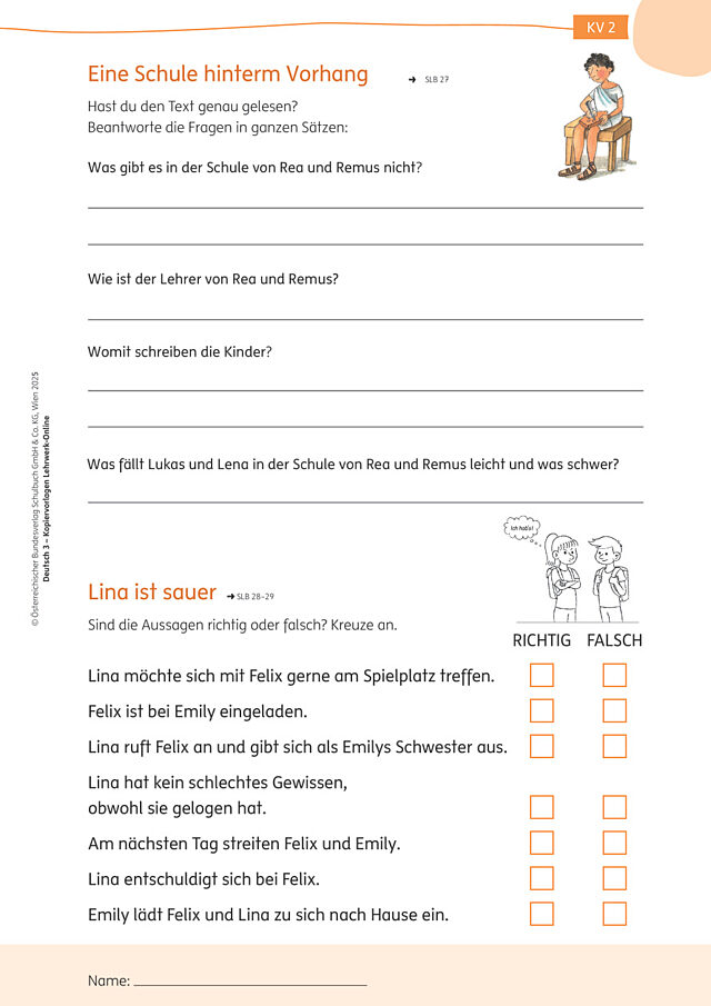 Eine Schule hinterm Vorhang, Lina ist sauer