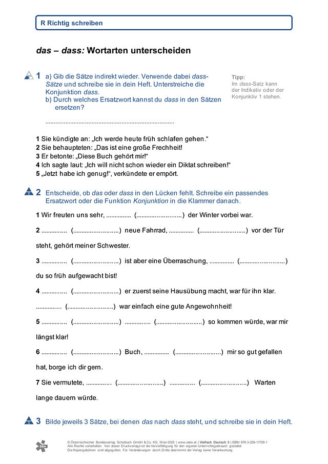 das – dass: Wortarten unterscheiden
