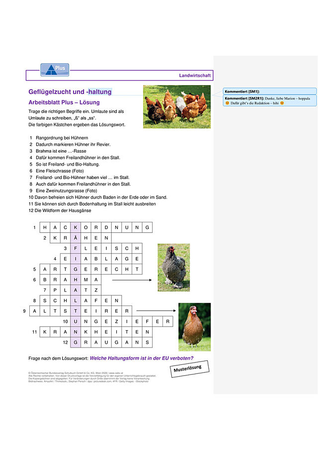 Geflügelzucht und -haltung