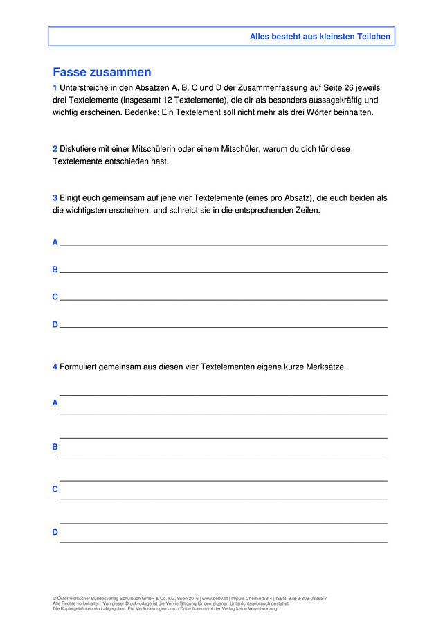 „Fasse zusammen“
