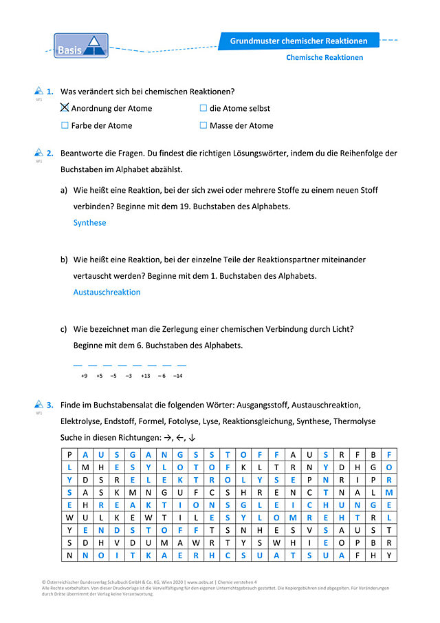 Chemische Reaktionen