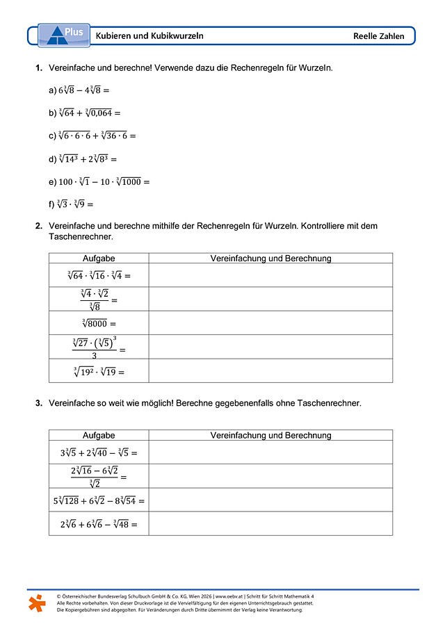 Kubieren und Kubikwurzeln