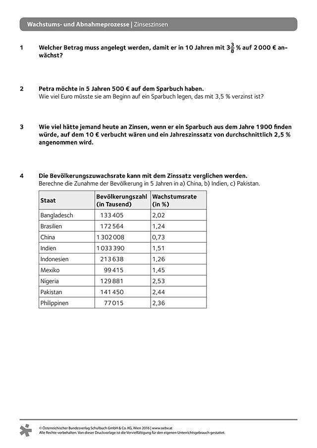 Allgemeines Arbeitsblatt anspruchsvoll