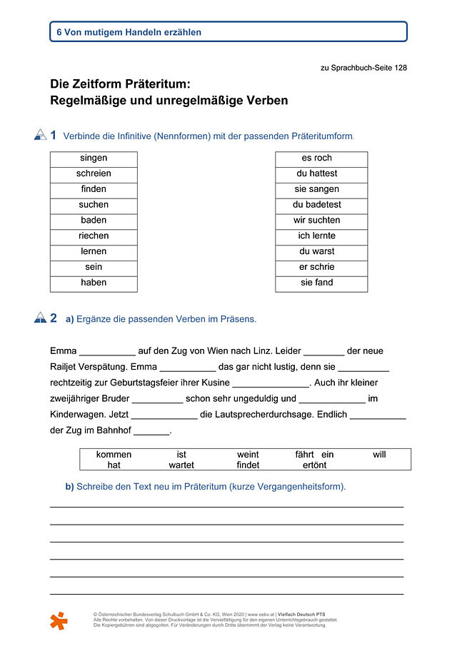 Regelmäßige und unregelmäßige Verben