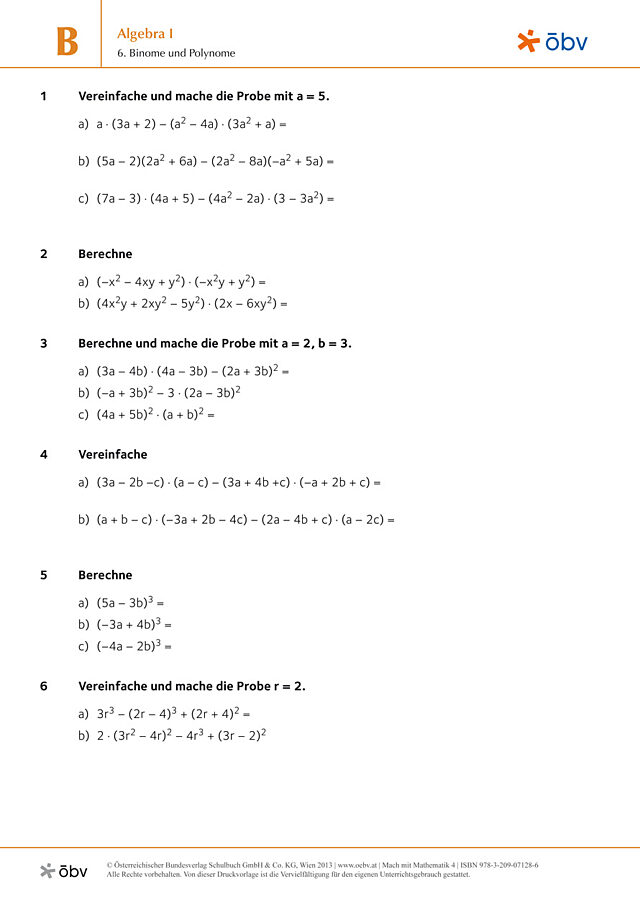 6. Binome und Polynome