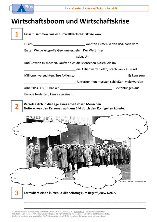 Wirtschaftsboom und Wirtschaftskrise
