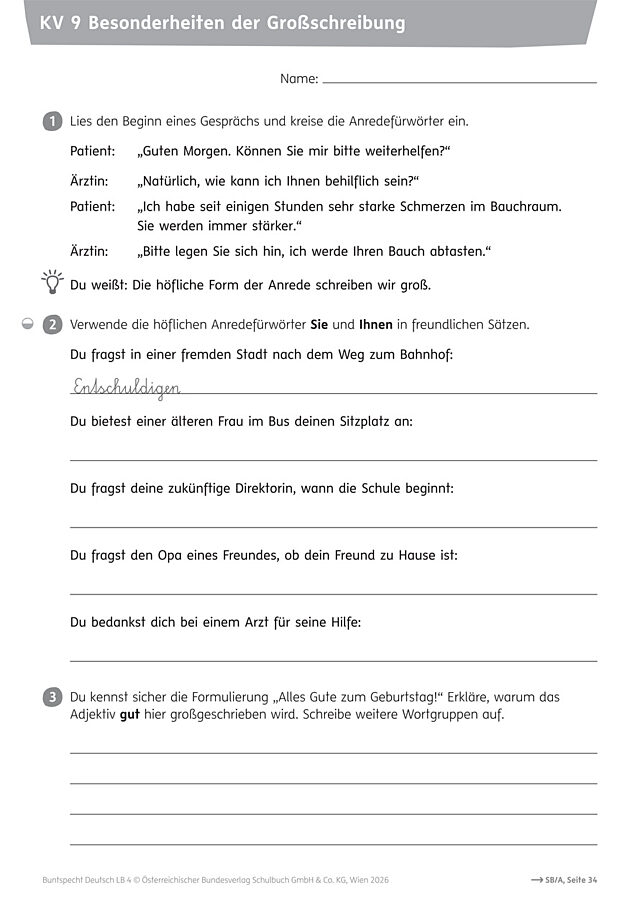 Besonderheiten der Großschreibung