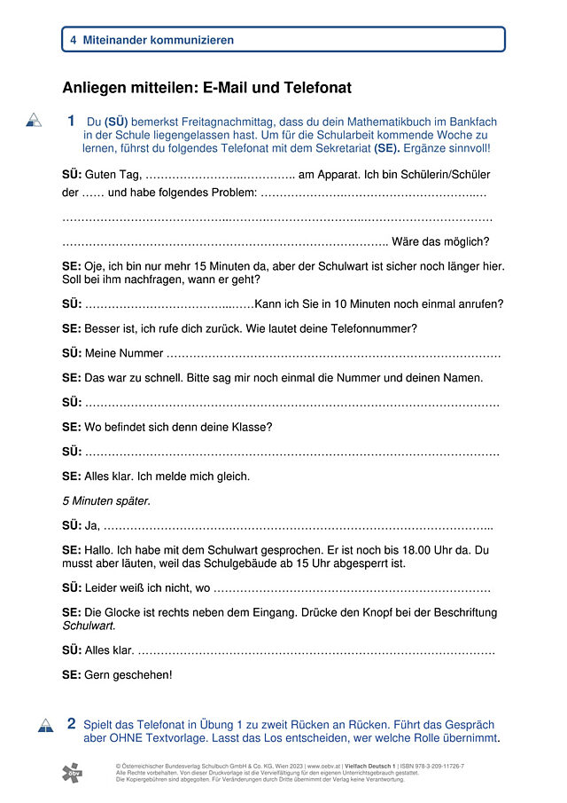 E-Mail und Telefonat