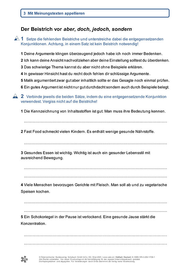 Der Beistrich vor aber, doch, jedoch, sondern
