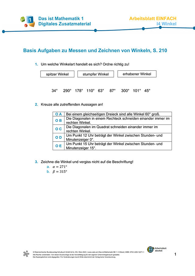 Einfaches AB zu I4 Messen und Zeichnen von Winkeln