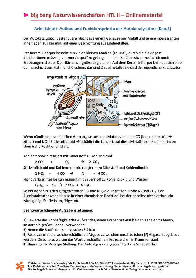 Aufbau und Funktionsprinzip des Autokatalysators