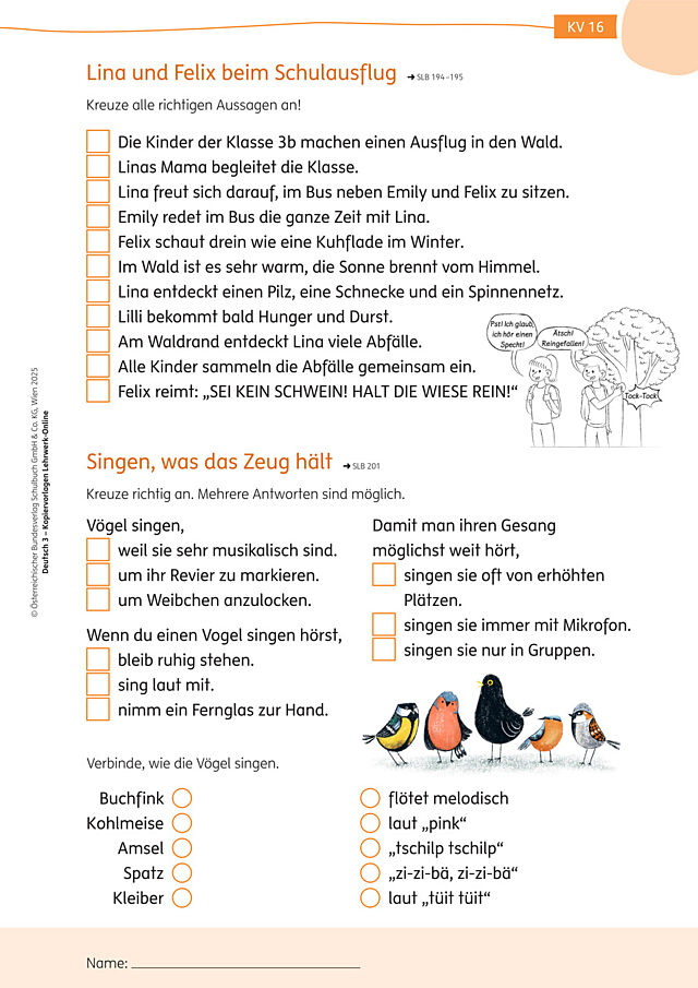 Lina und Felix beim Schulausflug, Singen, was das Zeug hält