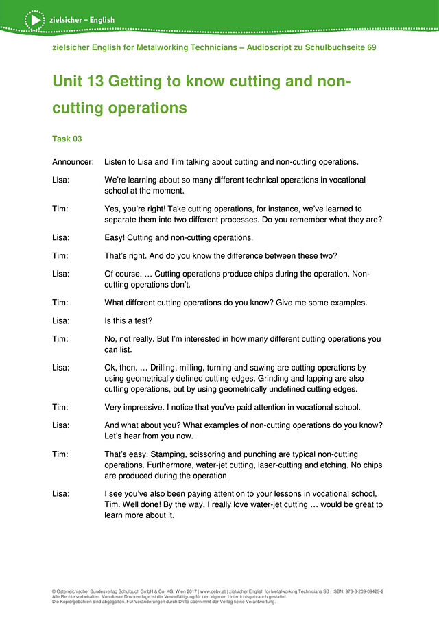 Getting to know cutting and non-cutting operations