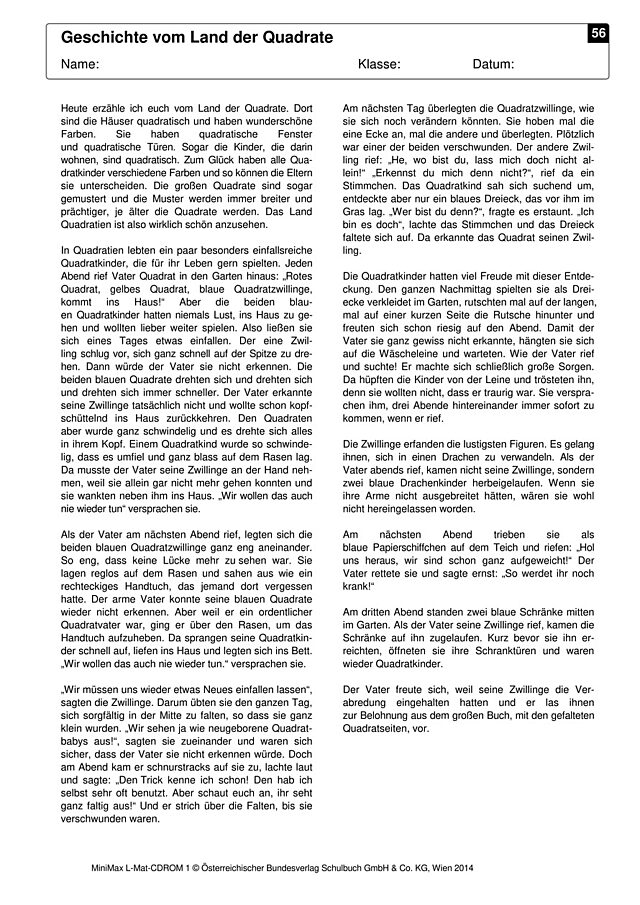 Geschichte vom Land der Quadrate