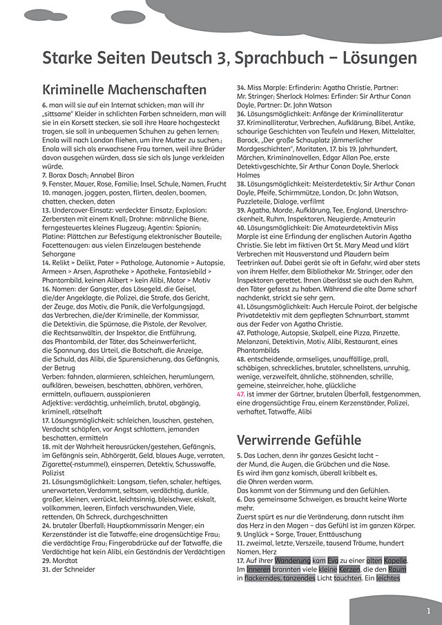 Lösungen zum Sprachbuch