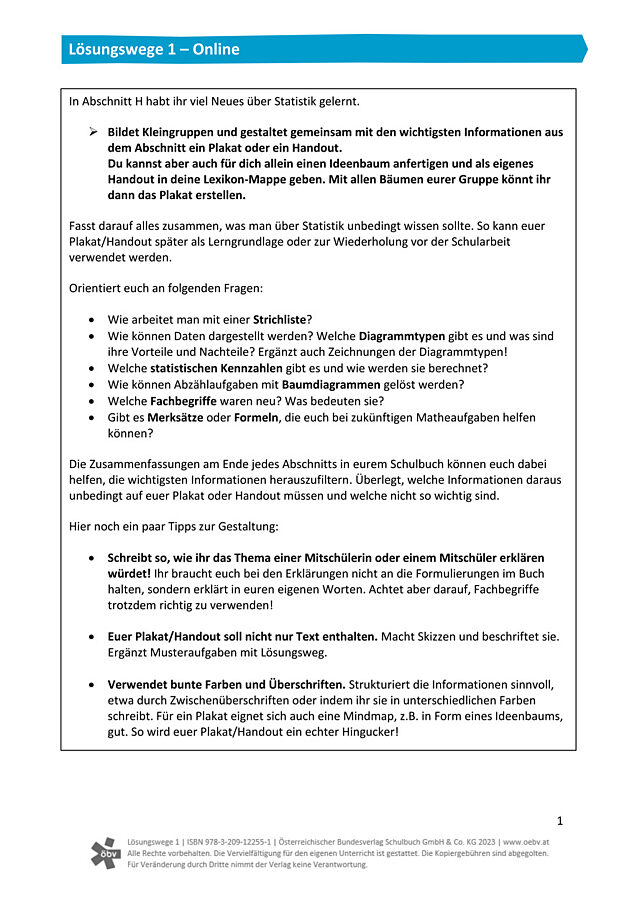Plakat bzw. Handout