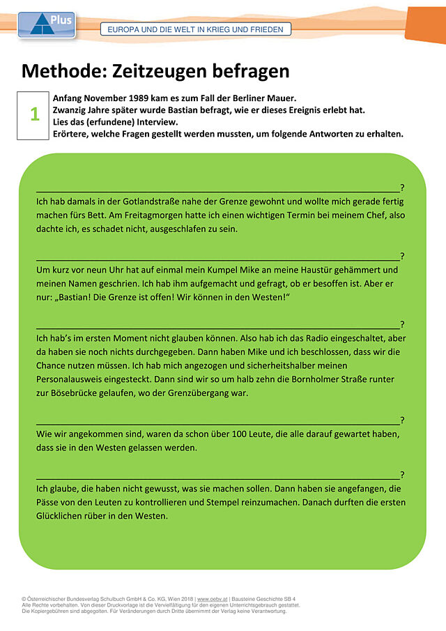 Zeitzeugen befragen
