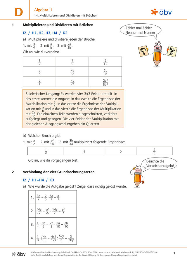 14. Multiplizieren und Dividieren mit Brüchen
