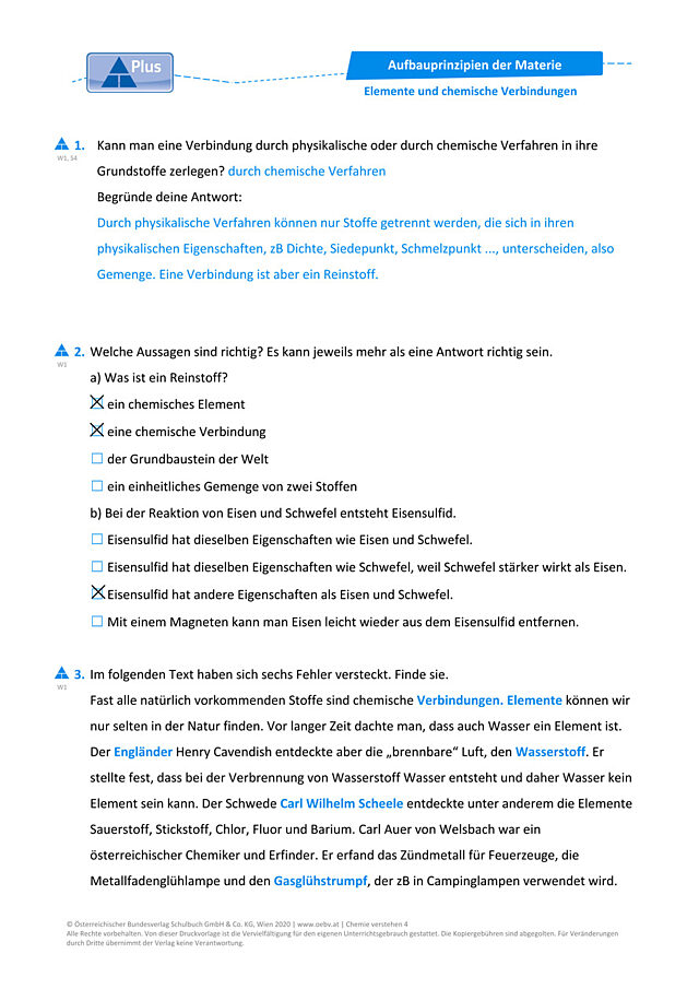 Elemente und chemische Verbindungen